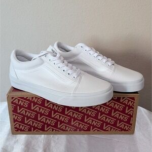 New Vans Old Skool Canvas White Shoes Unisex Men's 6.5 Women's 8